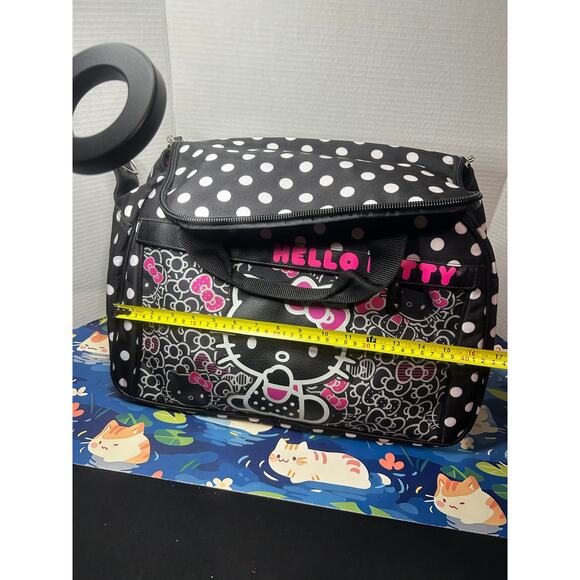 Sanrio 2013 Hello Kitty Pink Black Polka Dots Duffle Bag main image 9